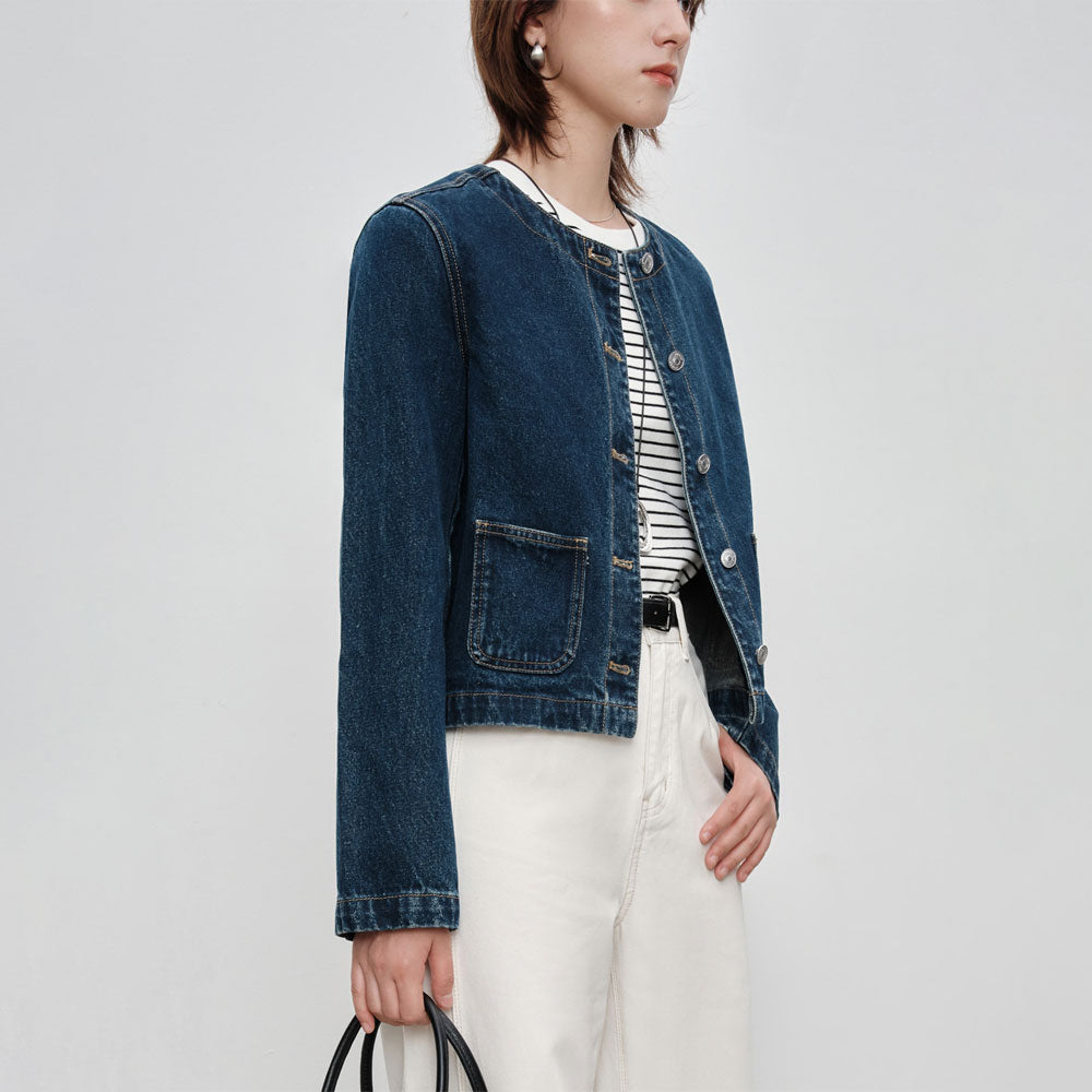 Women's Retro Short Denim Jacket