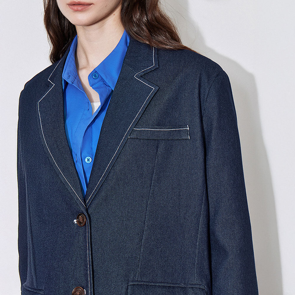 Women's Oversized Denim Blazer