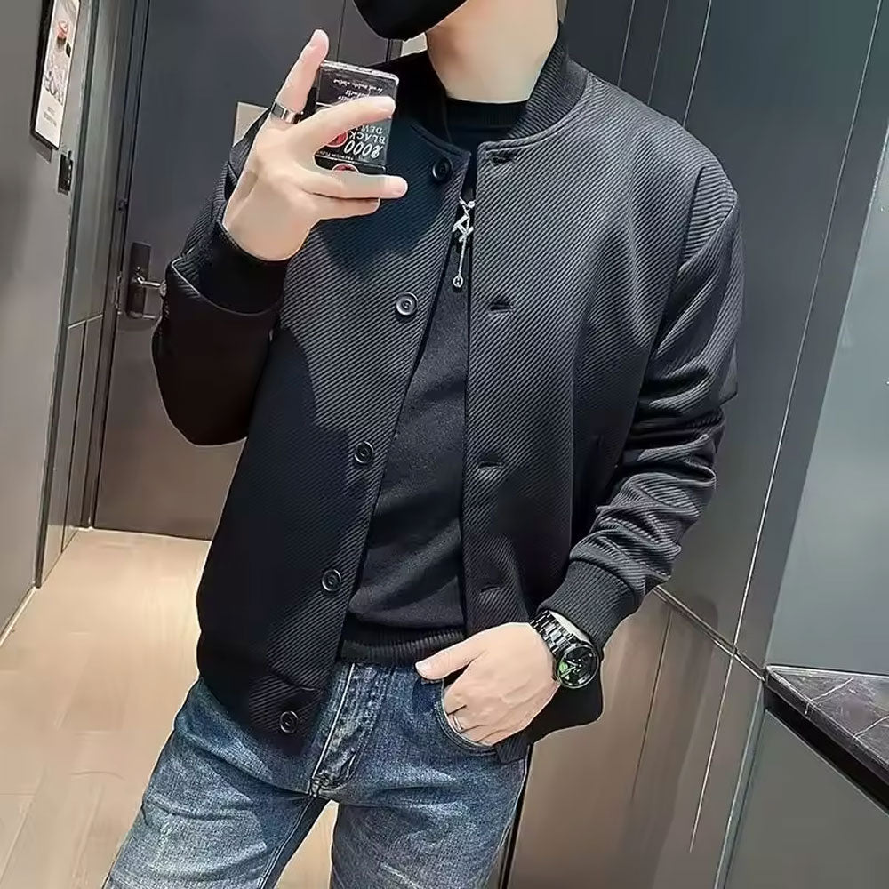 Bomber Jacket Solid Color Baseball Style