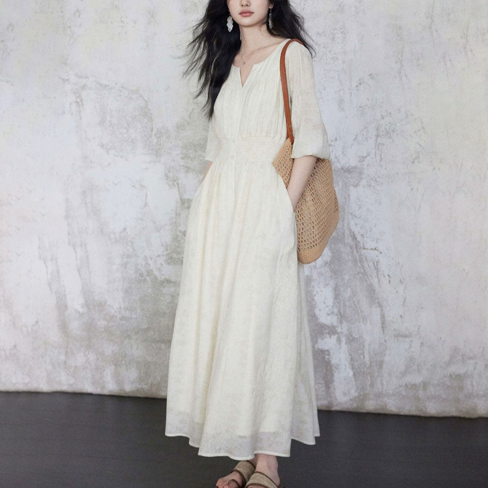 Women's Embroidered Tencel Maxi Dress