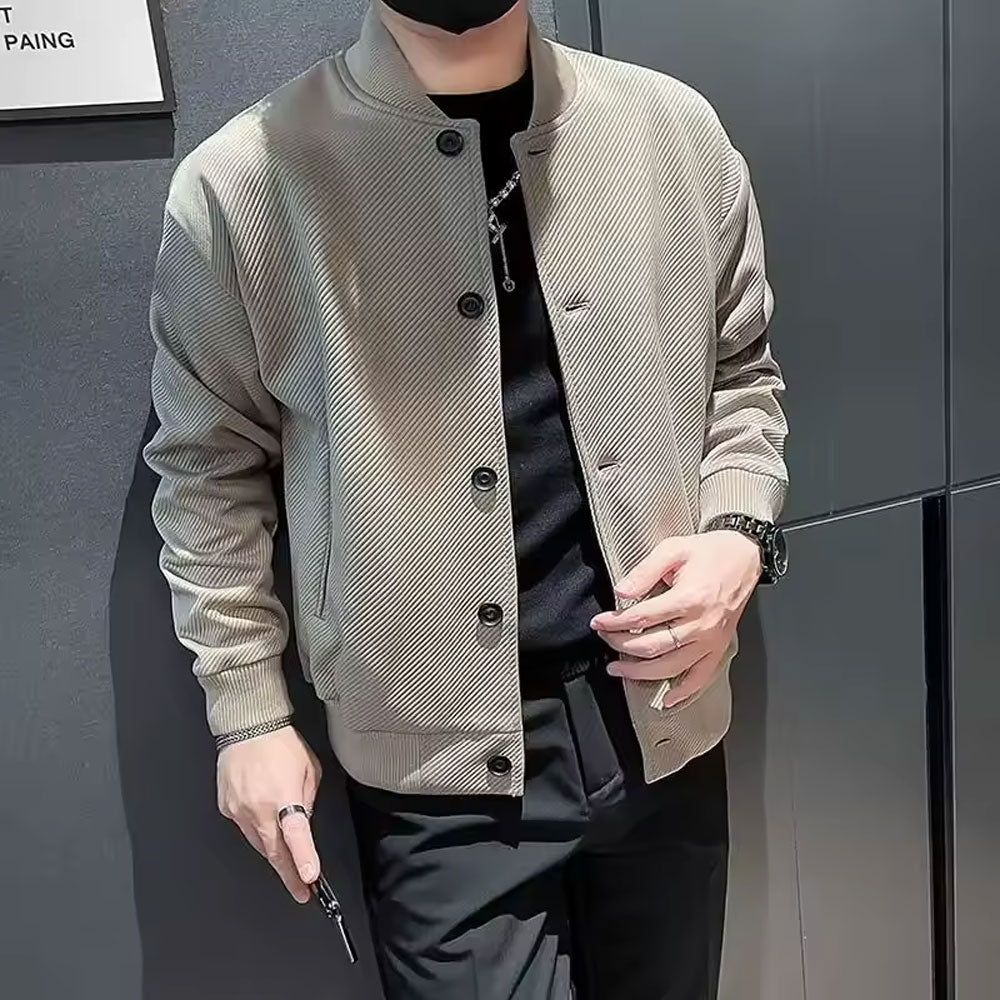 Bomber Jacket Solid Color Baseball Style