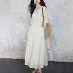 Women's Embroidered Tencel Maxi Dress
