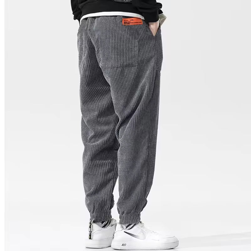 Men's Loose-Fit Corduroy Harem Pants
