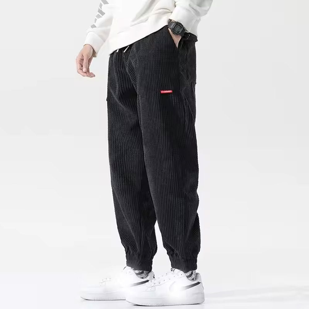 Men's Loose-Fit Corduroy Harem Pants
