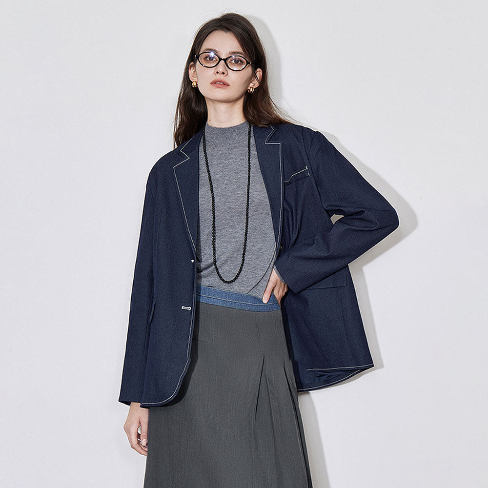 Women's Oversized Denim Blazer
