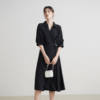 Women's Wrap Collar A-Line Dress