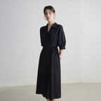 Women's Wrap Collar A-Line Dress