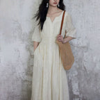 Women's Embroidered Tencel Maxi Dress