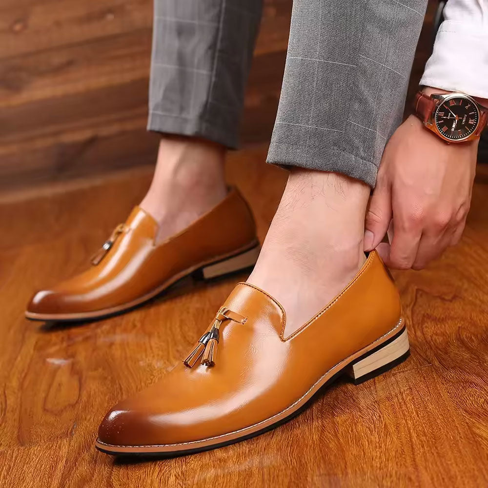Men’s Pointed Leather Oxford Shoes
