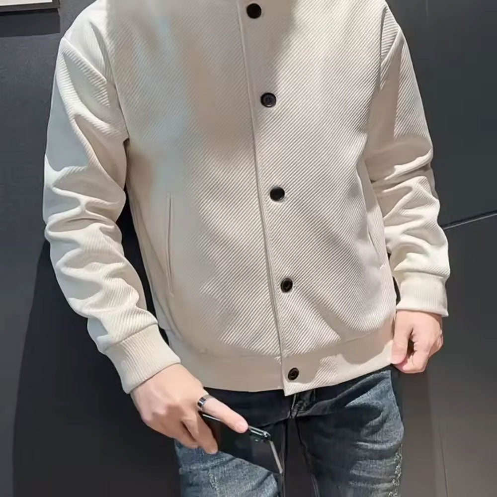 Bomber Jacket Solid Color Baseball Style