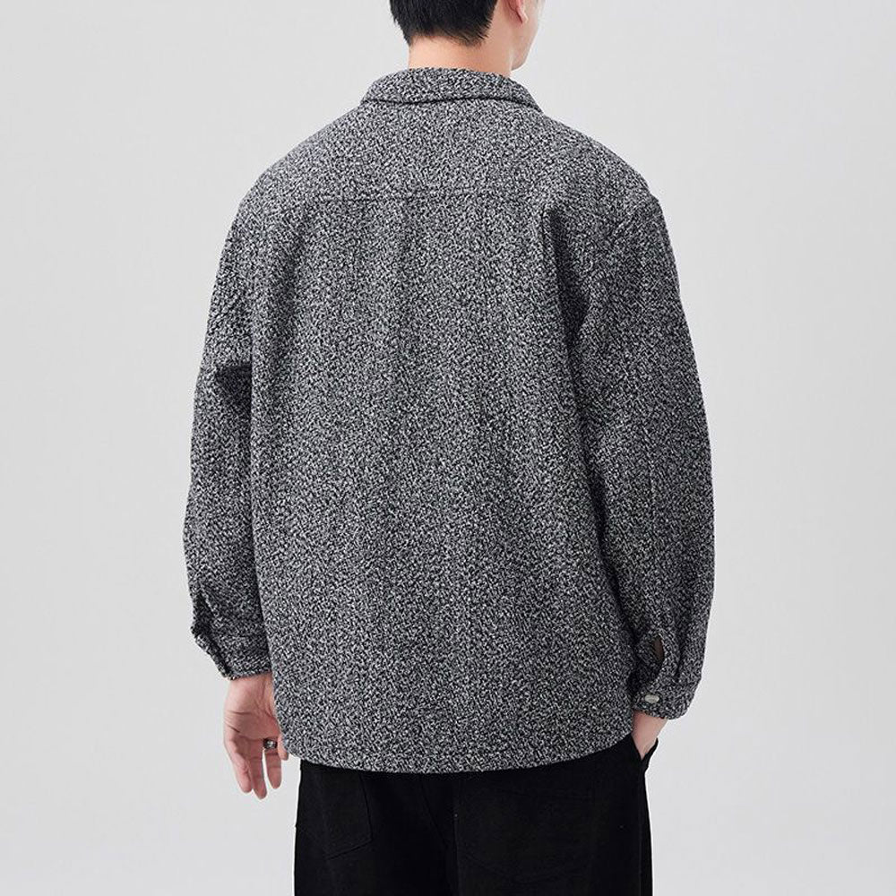 Retro Casual Long-Sleeve Knit Jacket